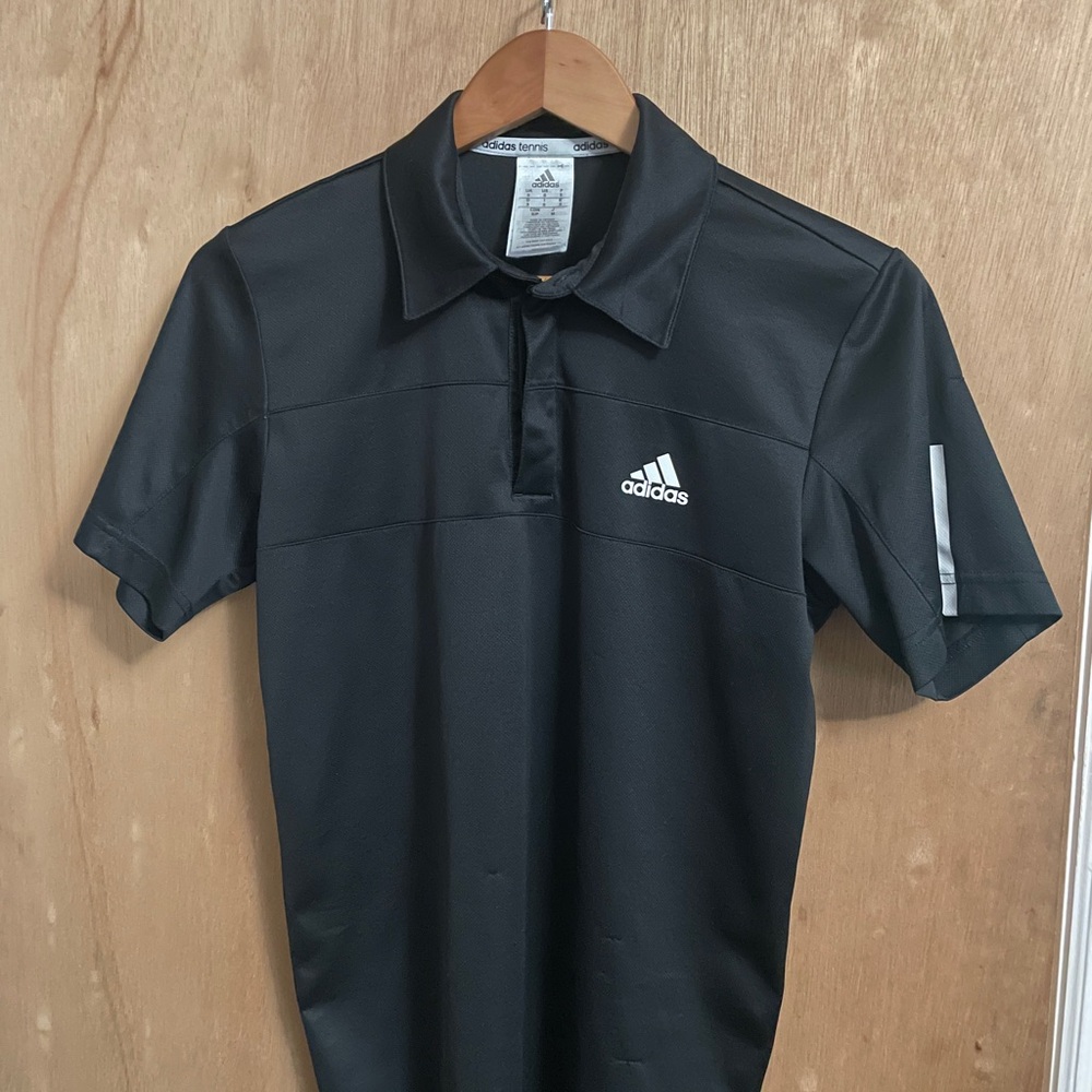 Adidas Men's Black Polo with White Logo